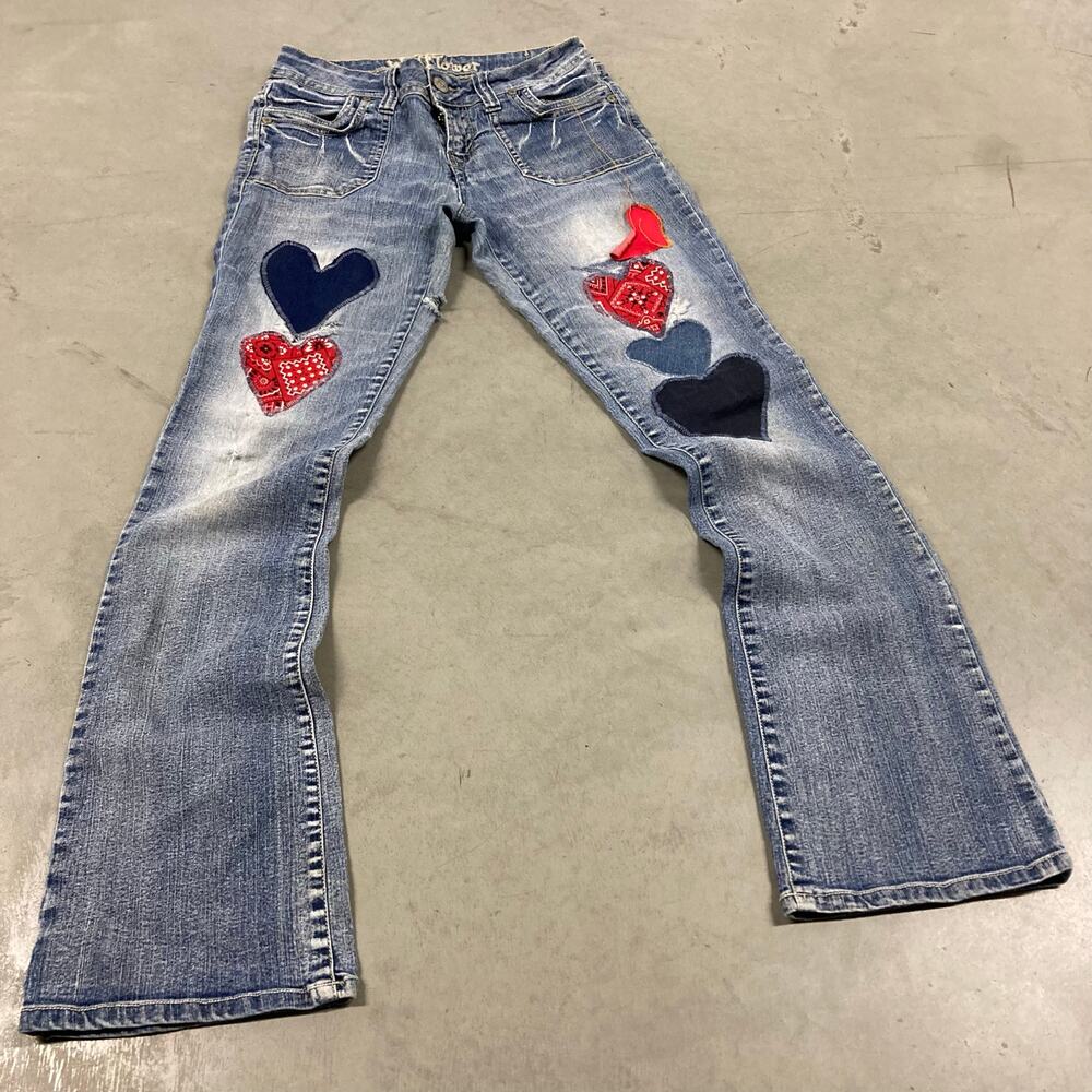Y2K low rise wallflower patchwork bootcut Jeans 28x30